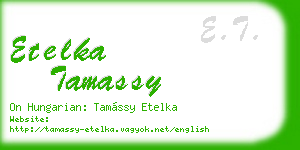 etelka tamassy business card