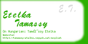 etelka tamassy business card
